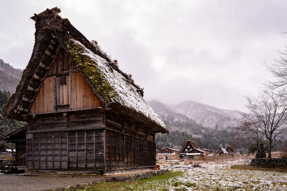 casa di legno marrone