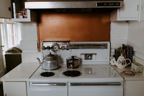 white electric coil range oven