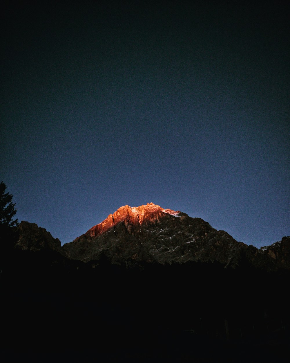 mountain during nighttime