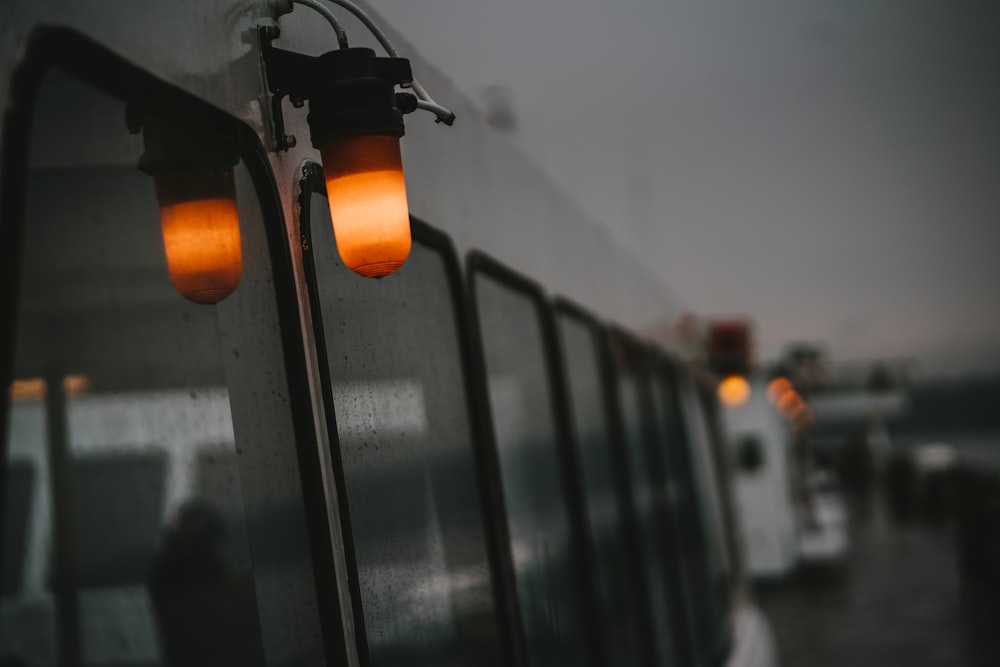 white train side lights