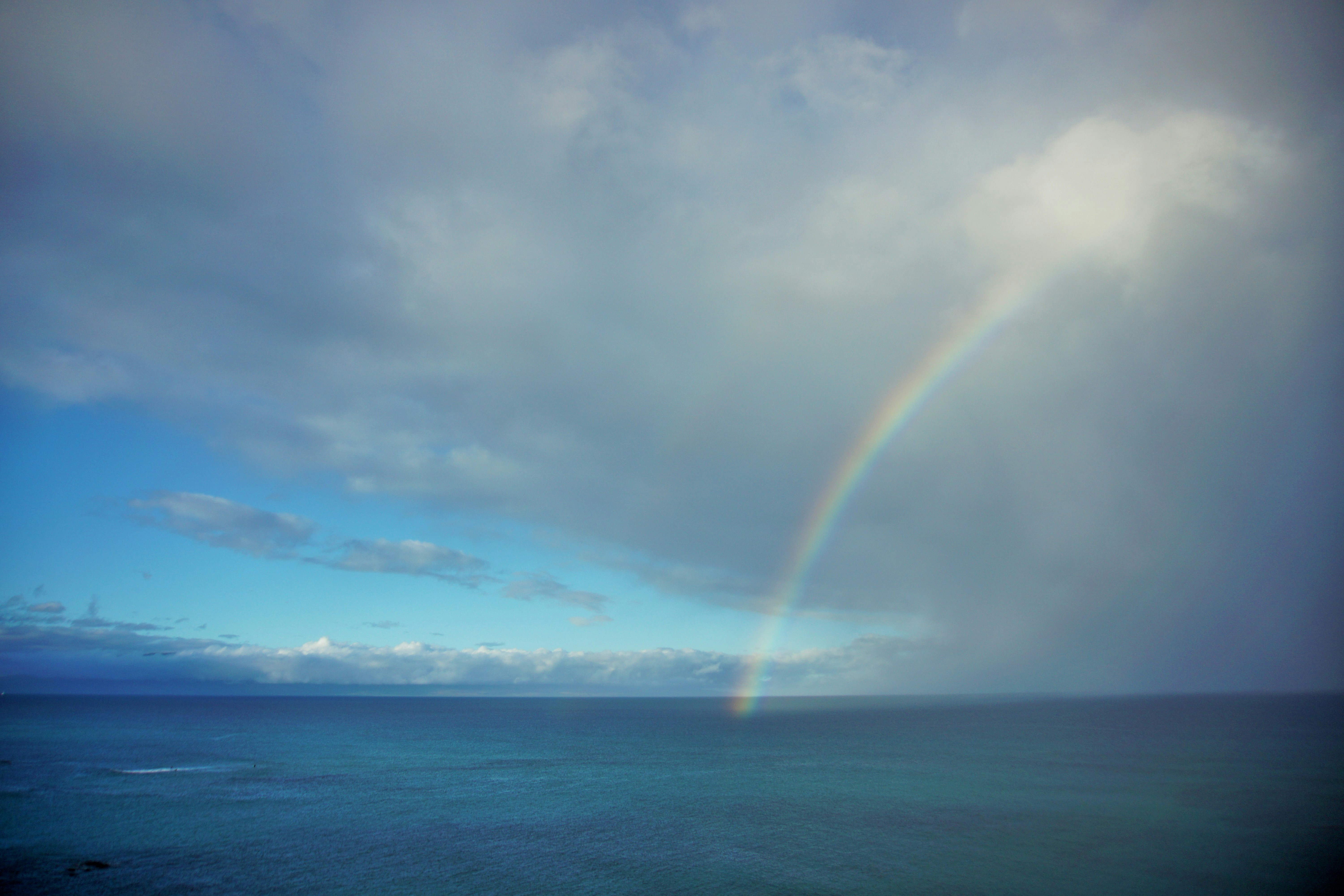 rainbow during daytime maui zoom background
