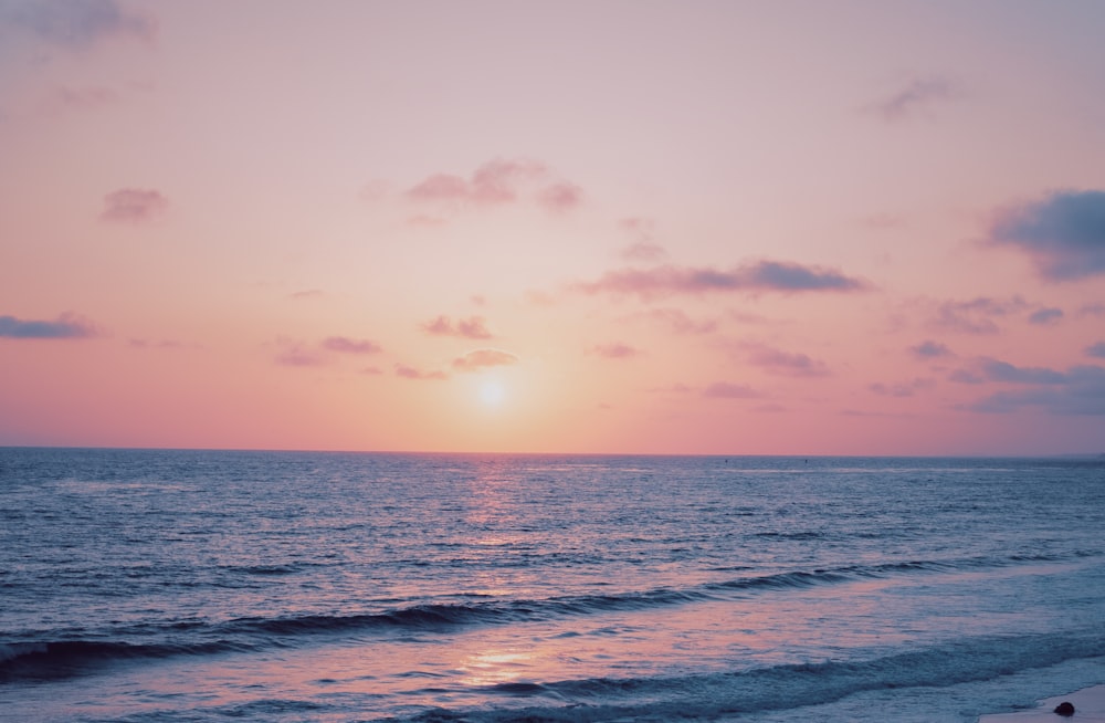 orange sunset sky over the beach