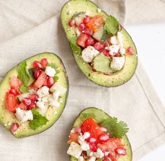 three avocado fruit desserts