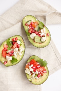 three avocado fruit desserts