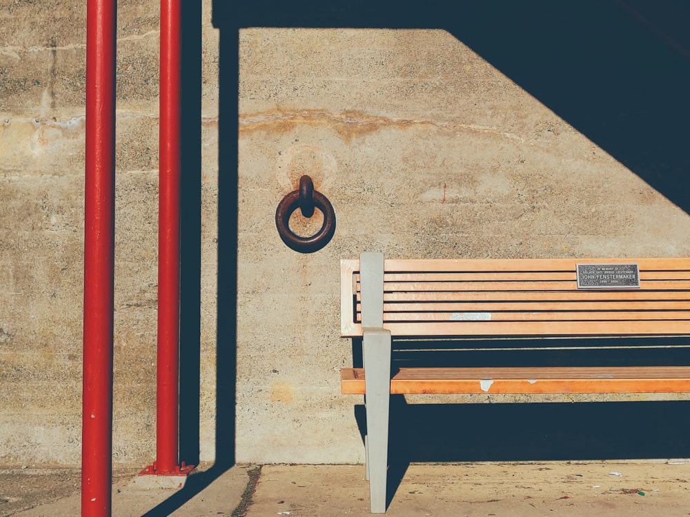 brown wooden bench