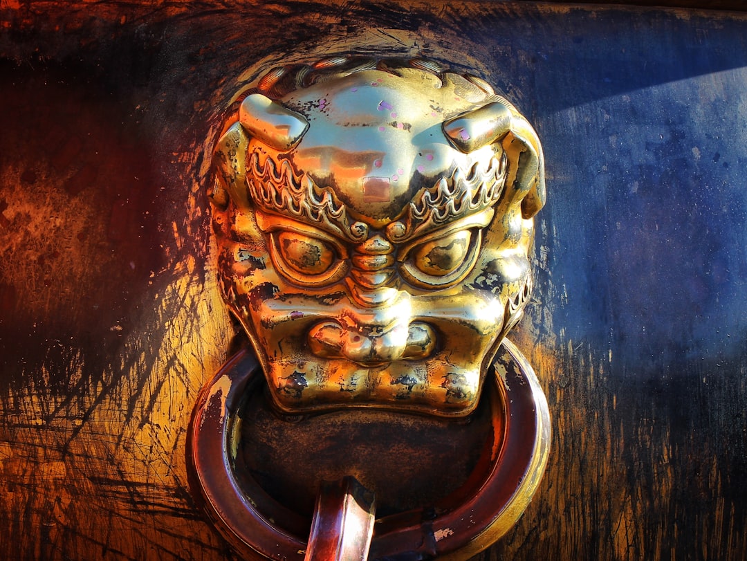 brass demon door knocker,