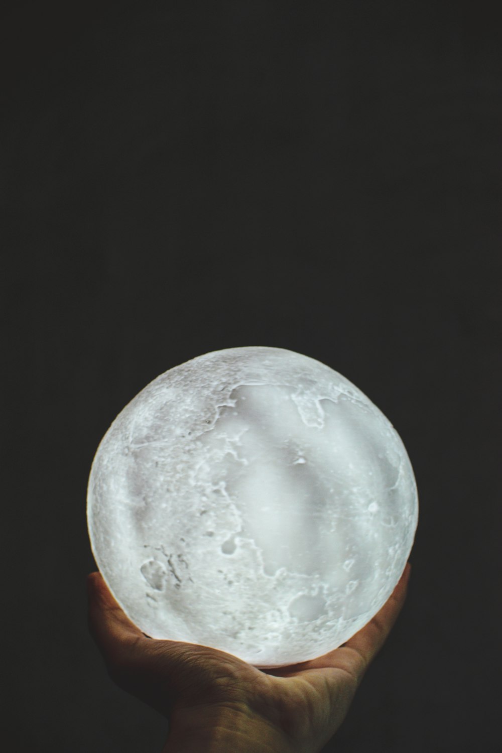gray glass moon ornament