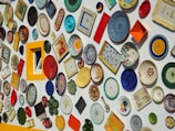 assorted-color decorative plate lot