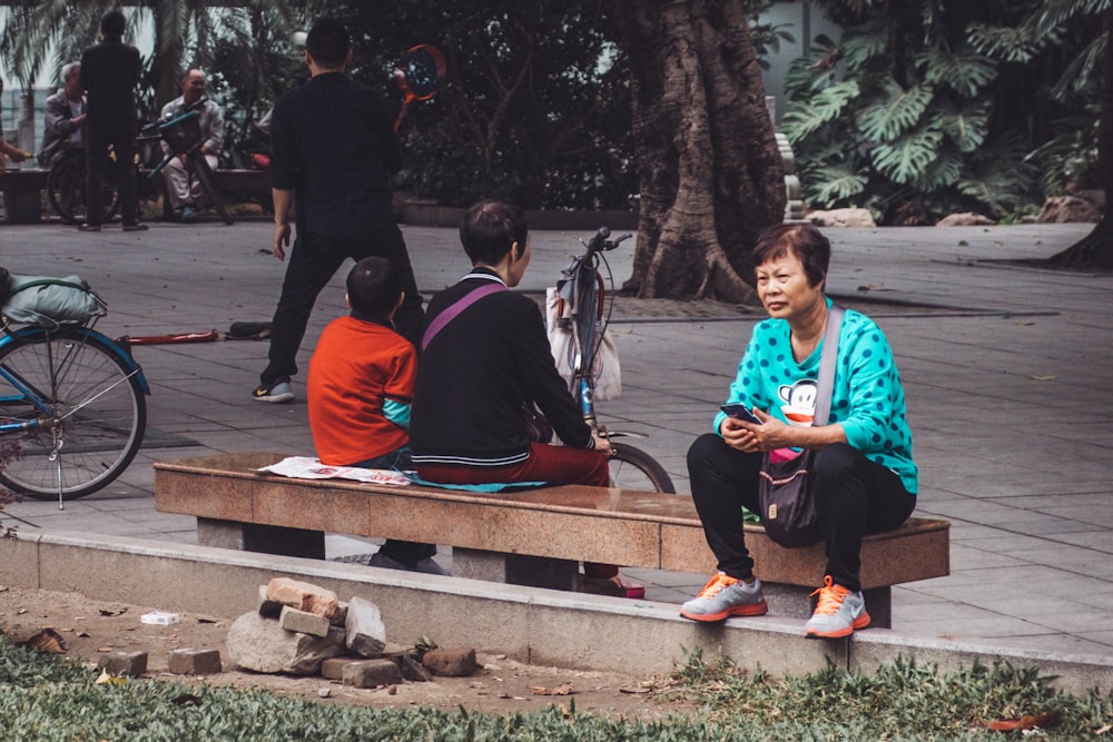 woman sitting on bench