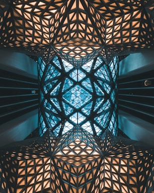 shapes for photo composition,how to photograph this is the lift lobby at the city of dreams hotel in macau. the moment i looked up i saw this surreal, geometric sight and had to capture it.; black and white floral textile