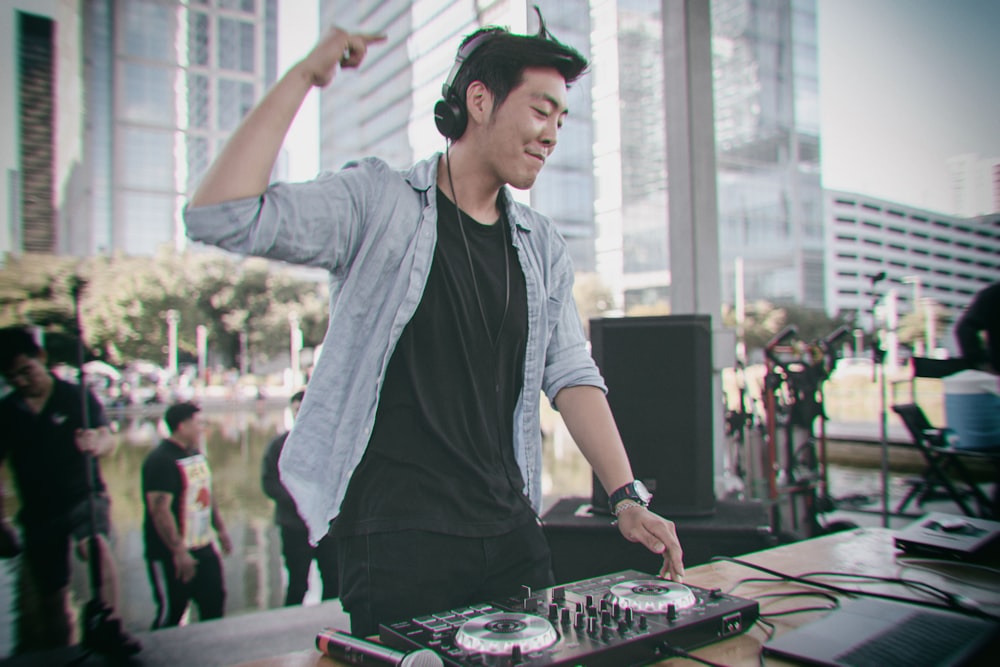 DJ playing music during daytime