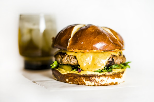Cheese burger on white tissue