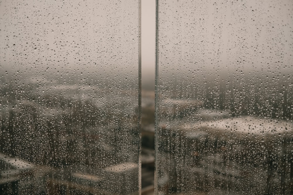 water dew on glass wall