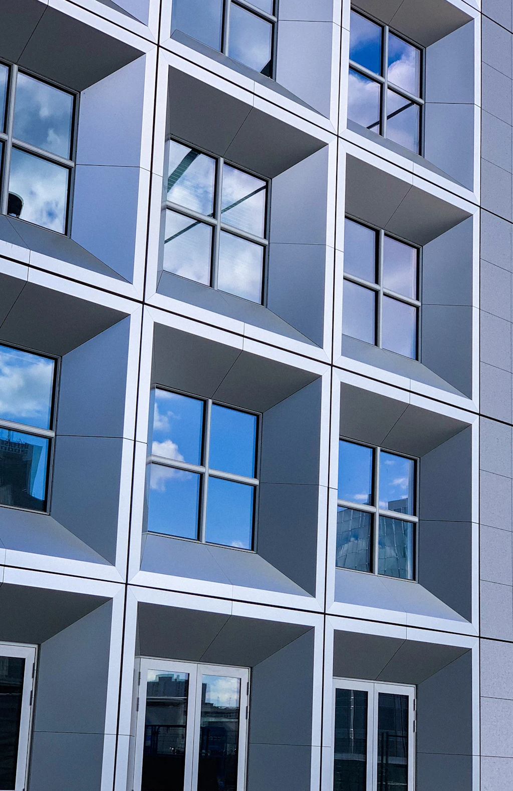 Modern building with aluminium windows