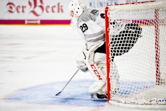 person guarding goalie net in field