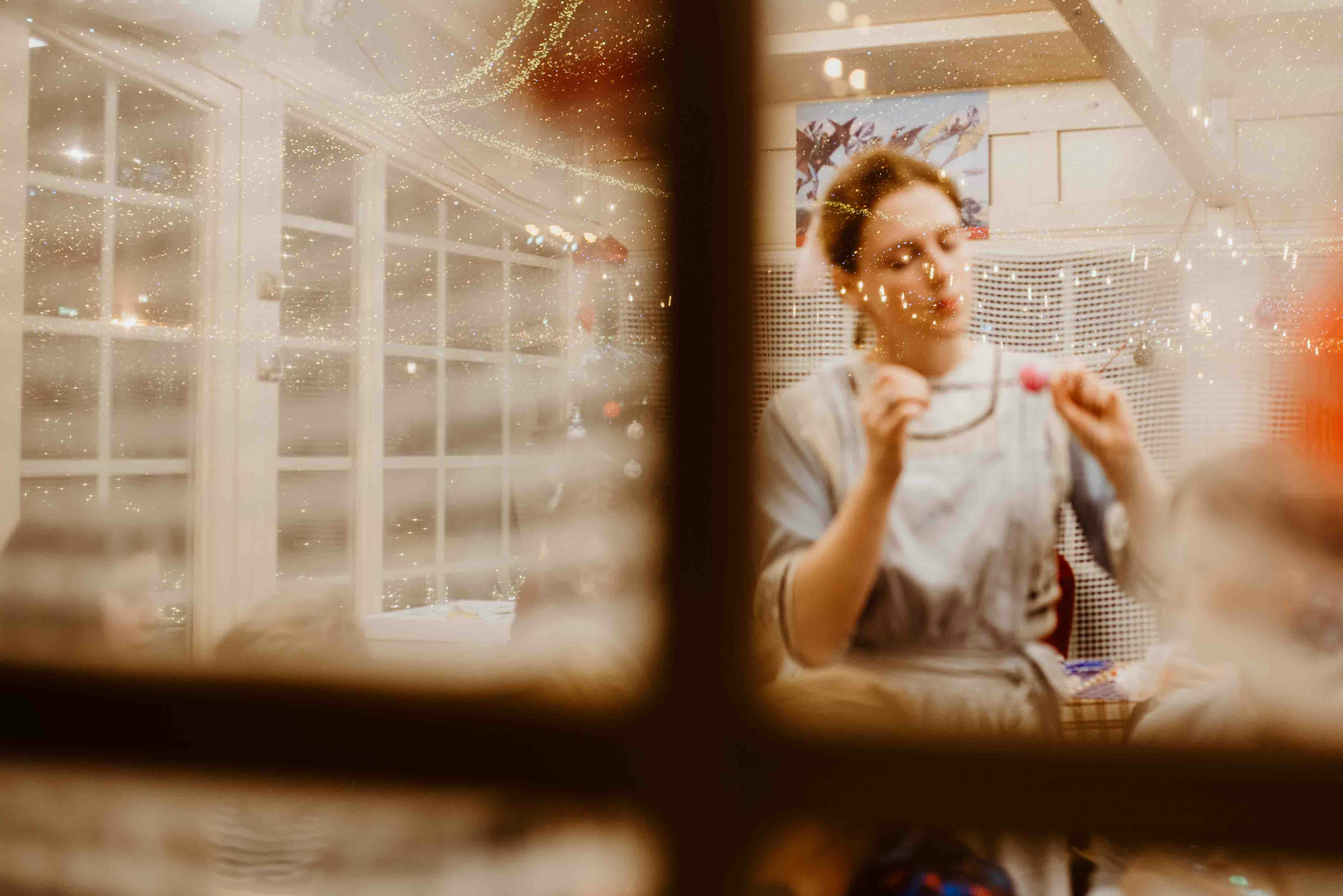 woman standing in room close-up photography