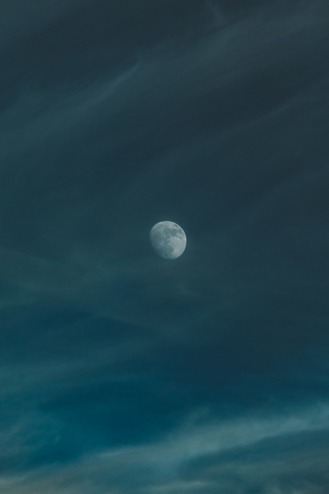 moon on gloomy sky