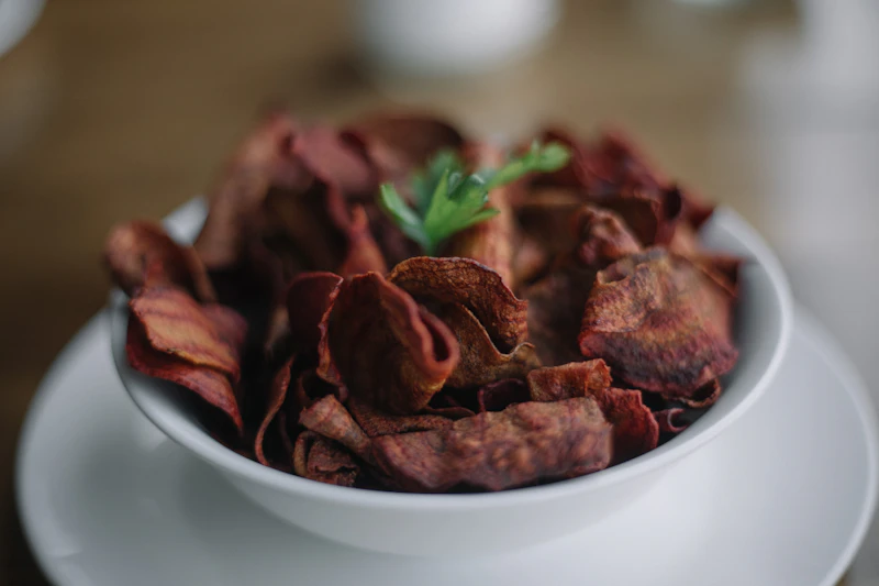 Vacuum Cooked Beetroot Crisps