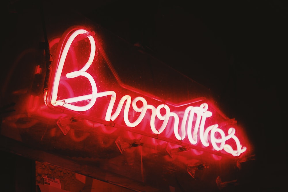 red Brootos neon signage