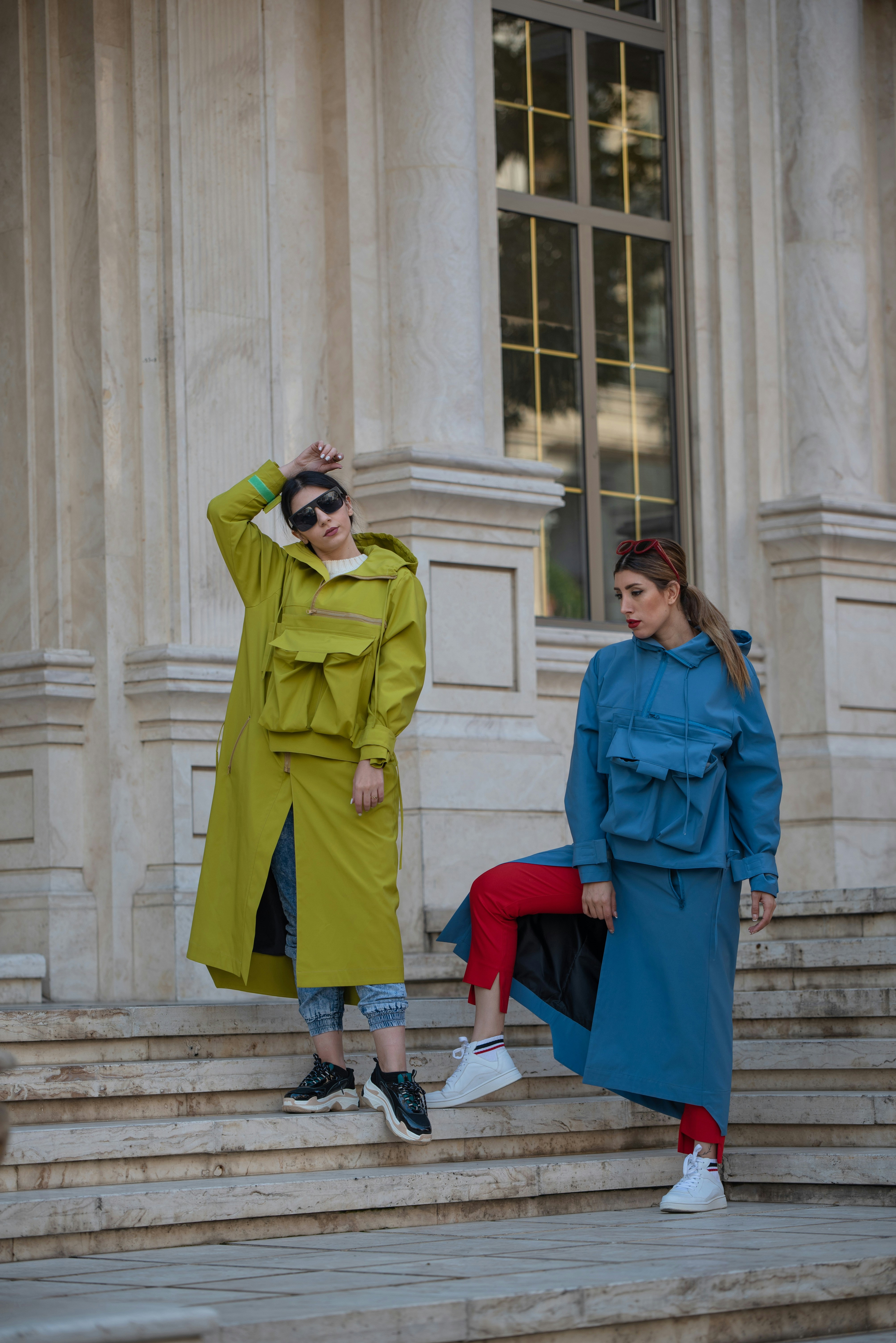 two women standing outdoor