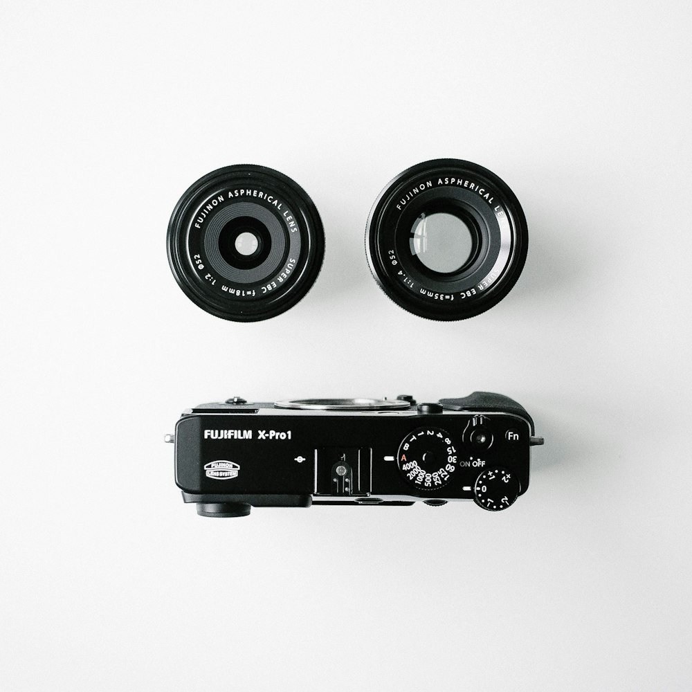black Fujifilm camera set