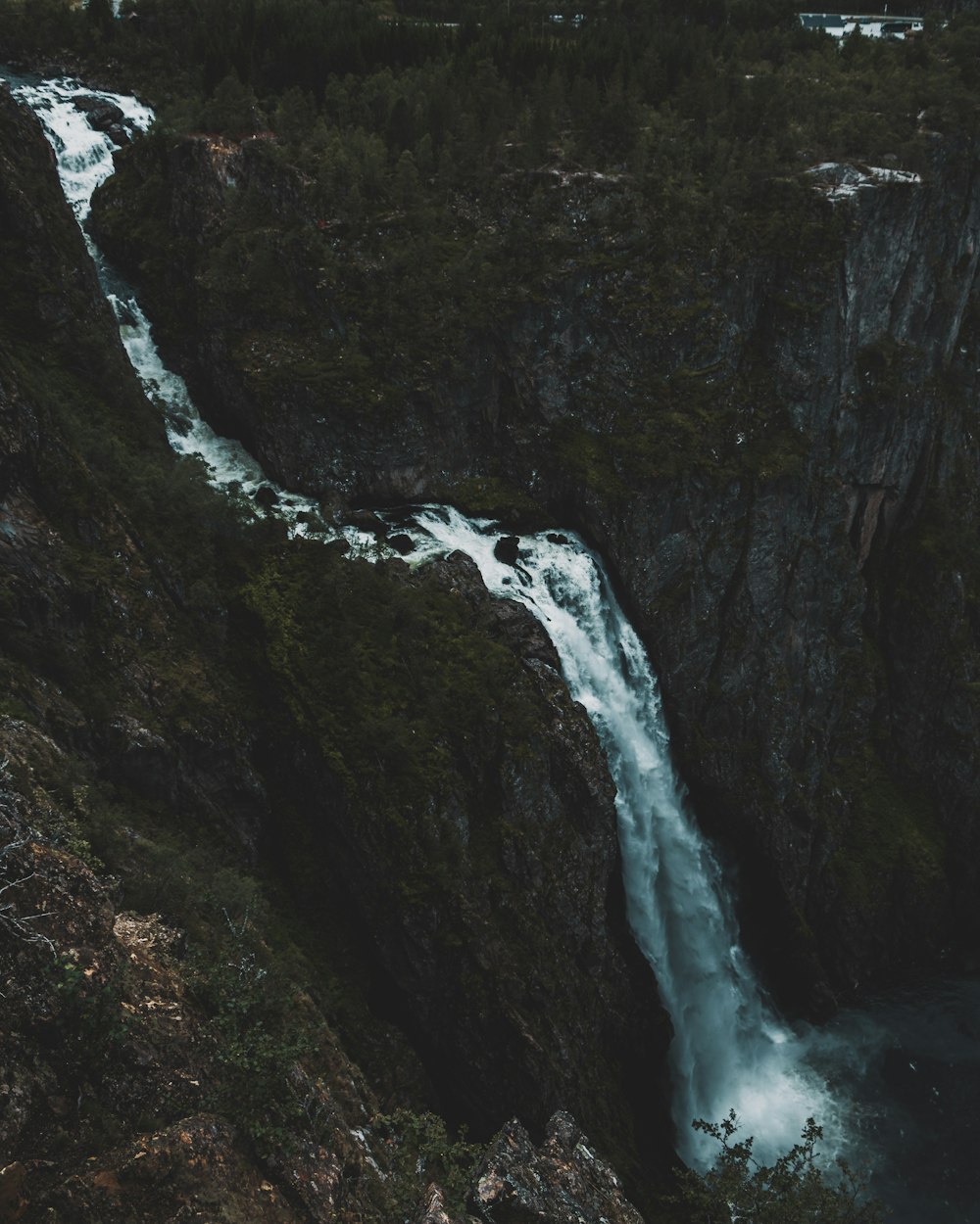 aerial photography of waterfalls