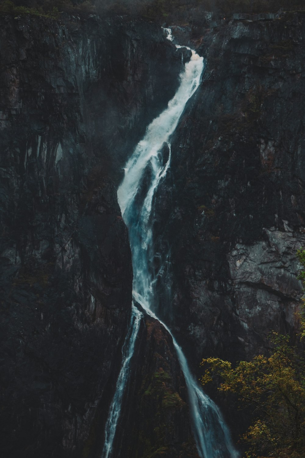 aerial photography of waterfalls