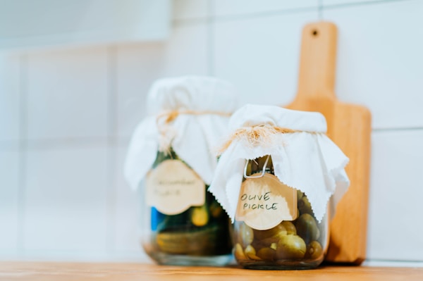 Olive pickle jar