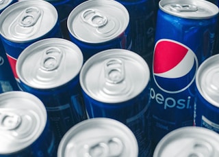 Pepsi soda aluminum cans