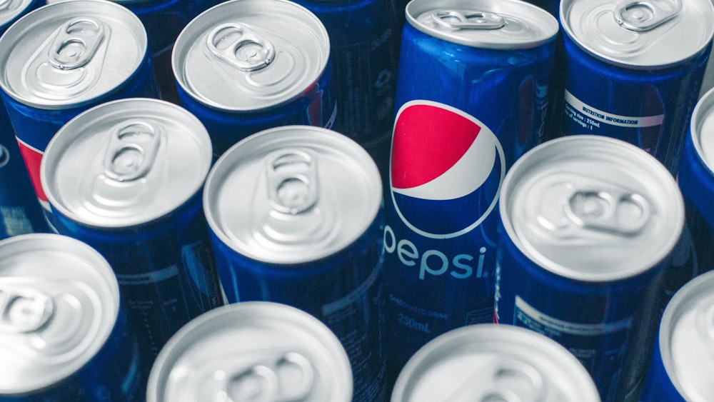 Pepsi soda aluminum cans