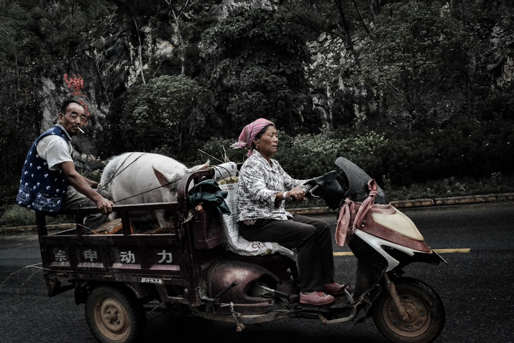 woman riding on auto rickshaw