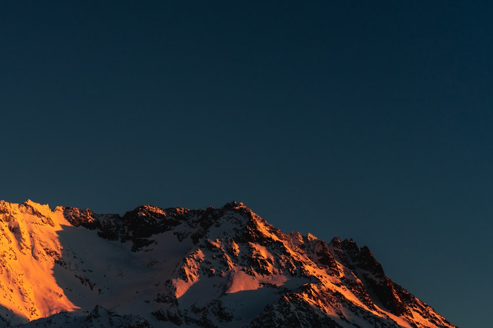 icy mountain scenery during sunset