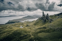 birds'-eye view photography of hills