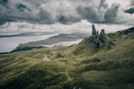 birds'-eye view photography of hills