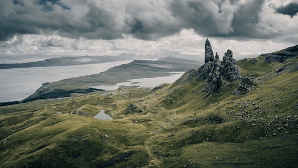 birds'-eye view photography of hills