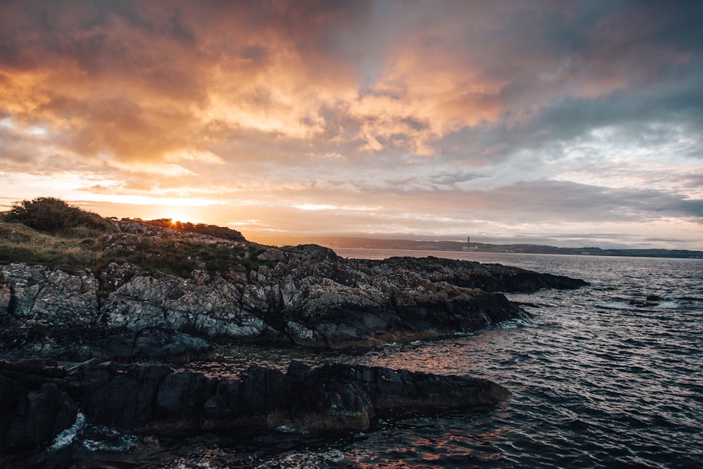 seashore during sunrise