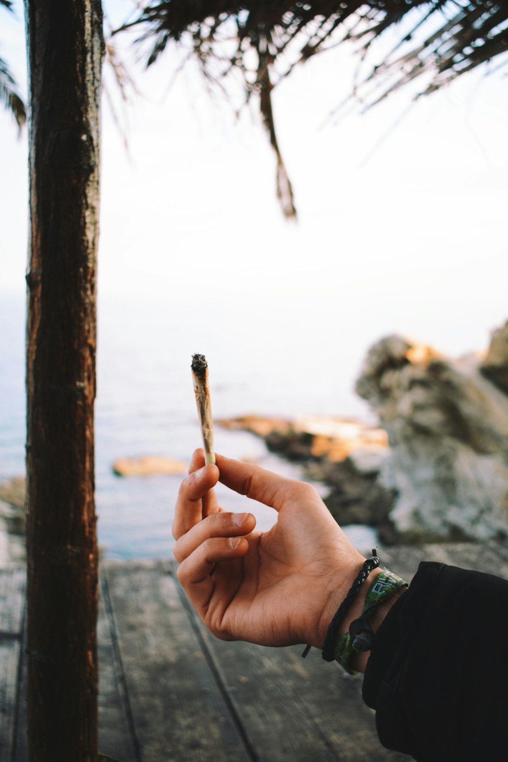 person holding cigarette stick