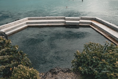 A natural swimming pool surrounded by nature.