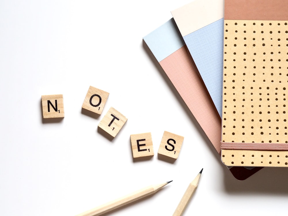 NOTES wooden letters