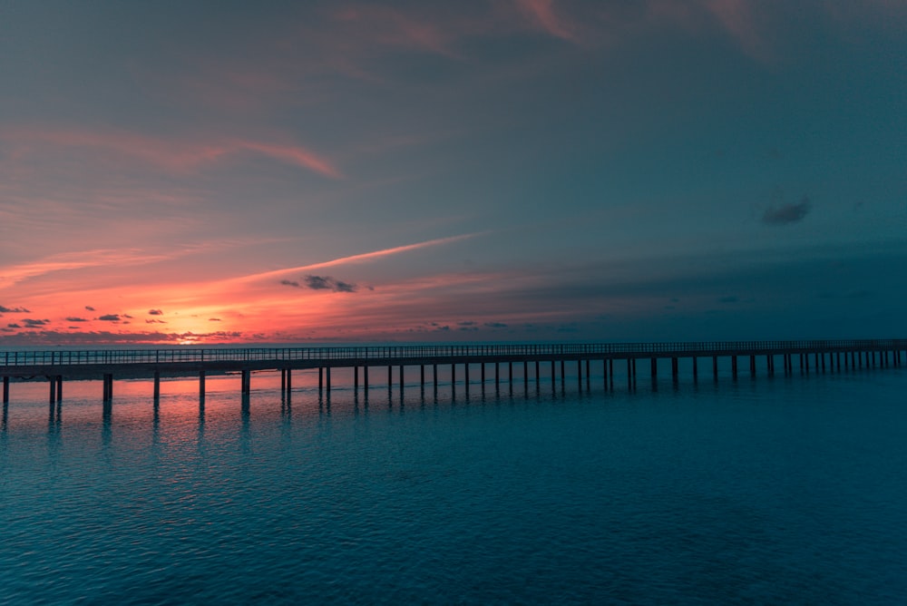 black sea dock during sunset