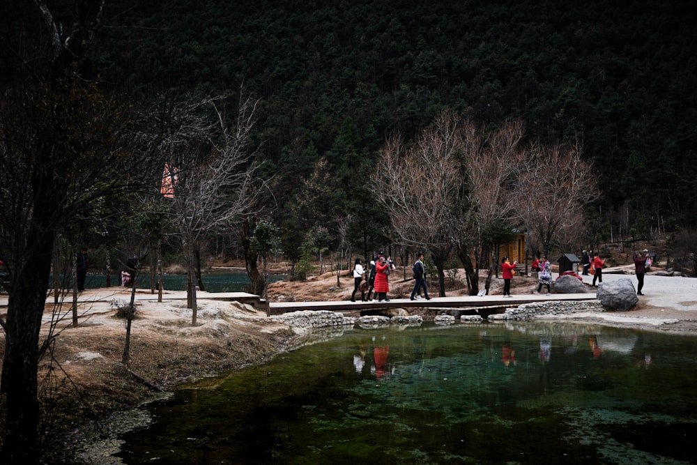 people walking near body of water during daytime