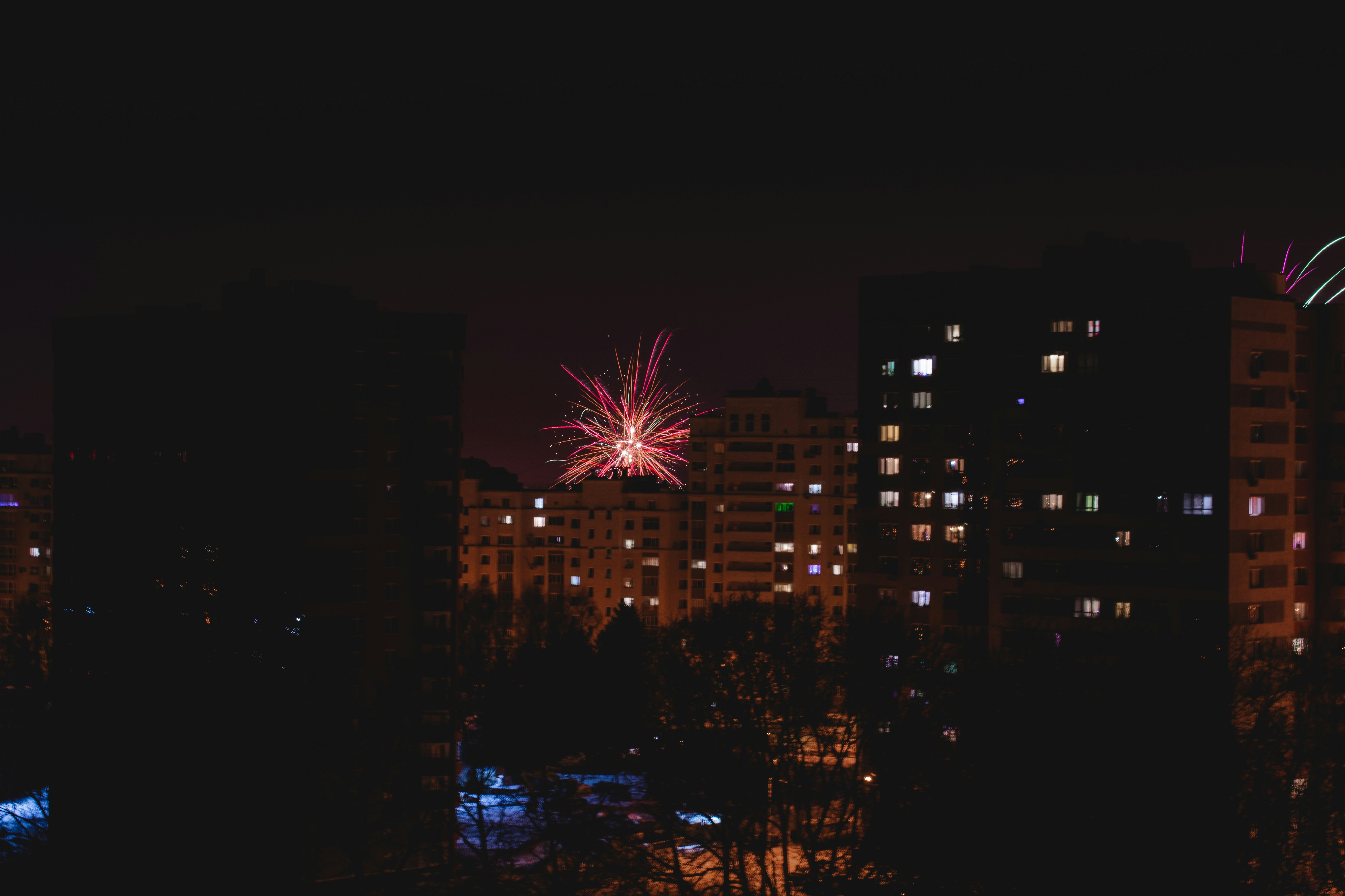 aerial photography of cityscape during night