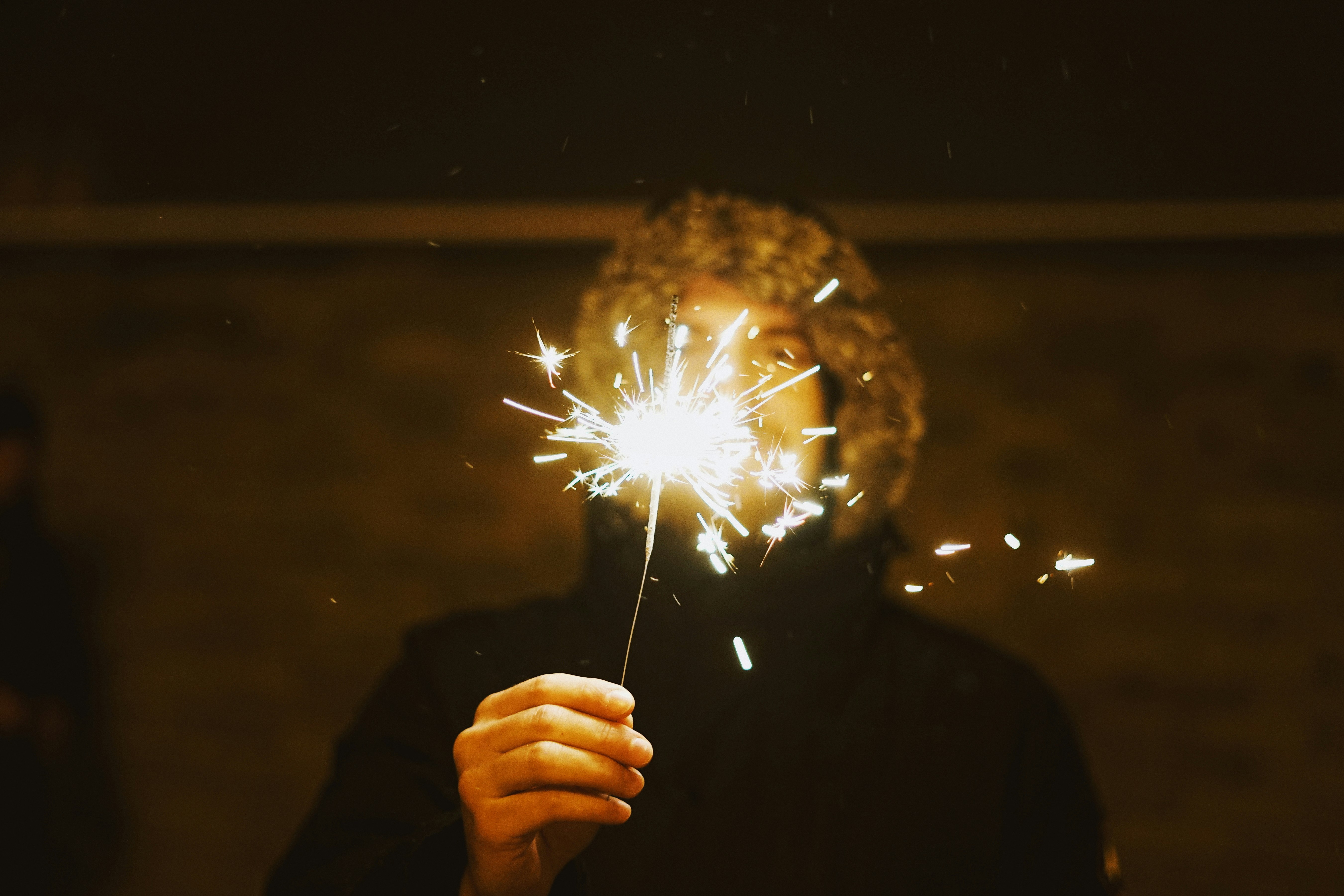 lighted sparklers