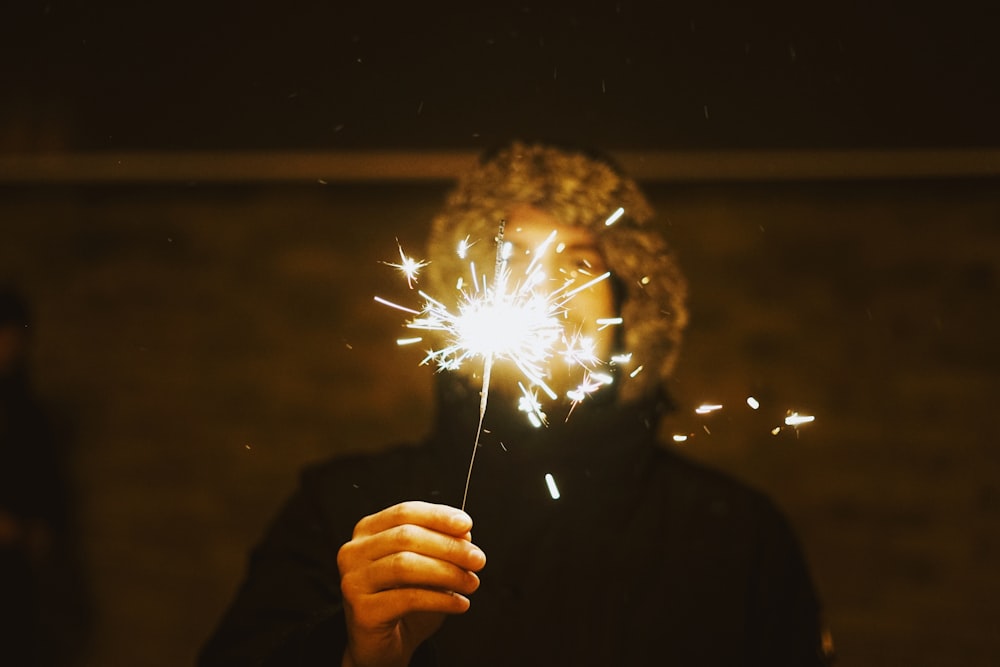 lighted sparklers