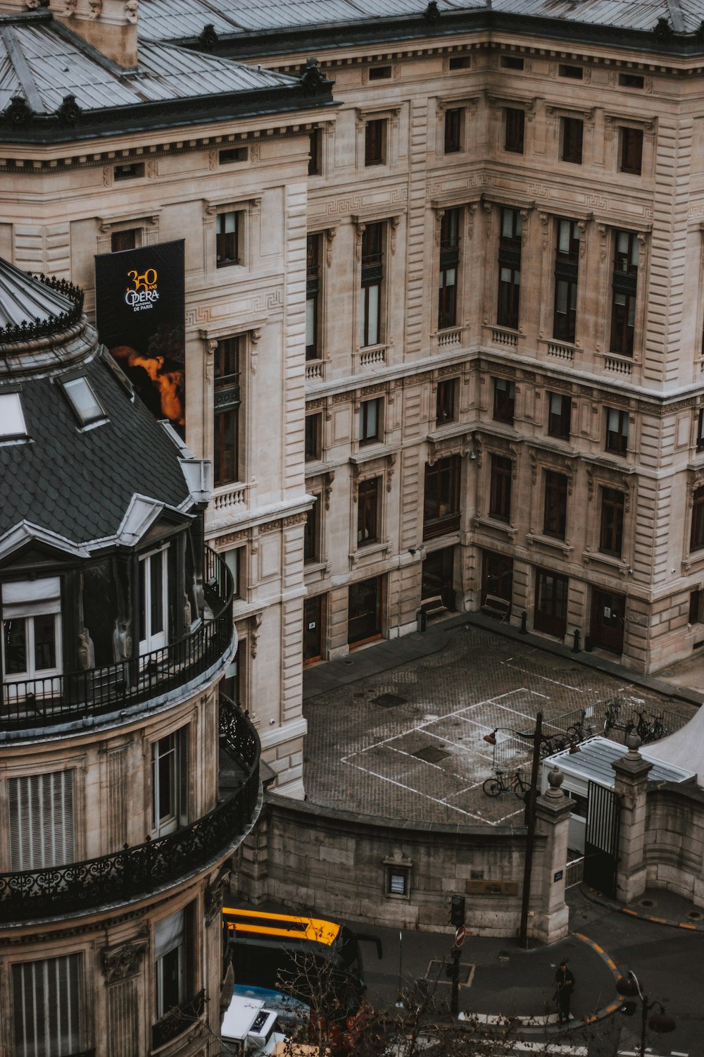 aerial photography of concrete building