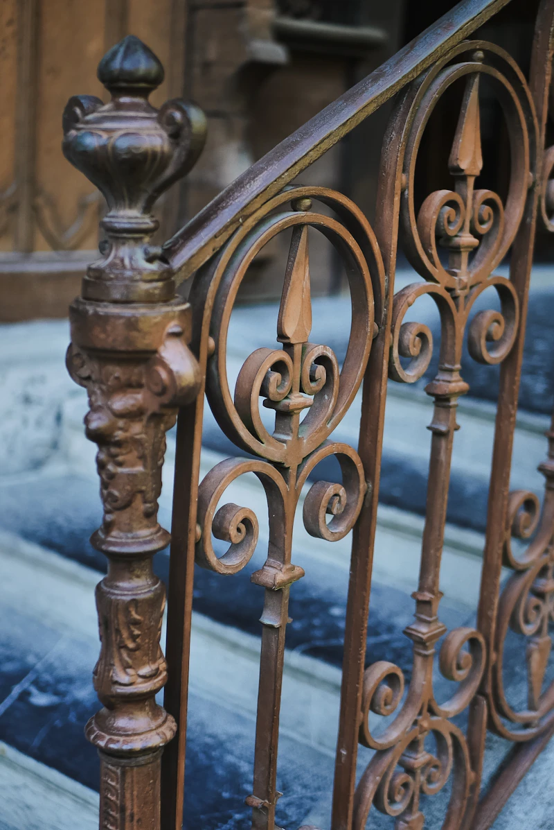 Wrought iron stair railings