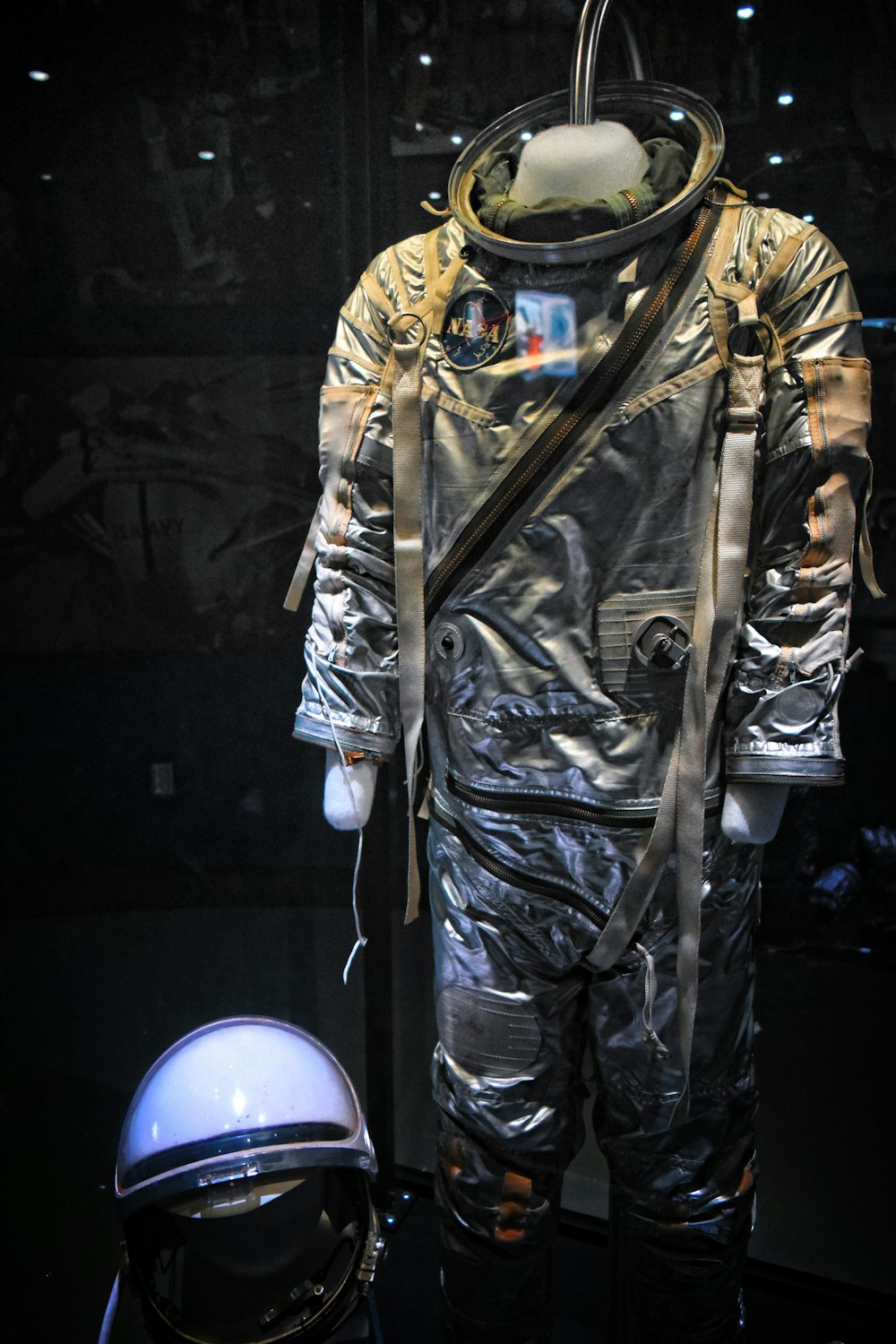 gray astronaut suit