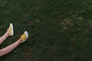Yellow runners on grass