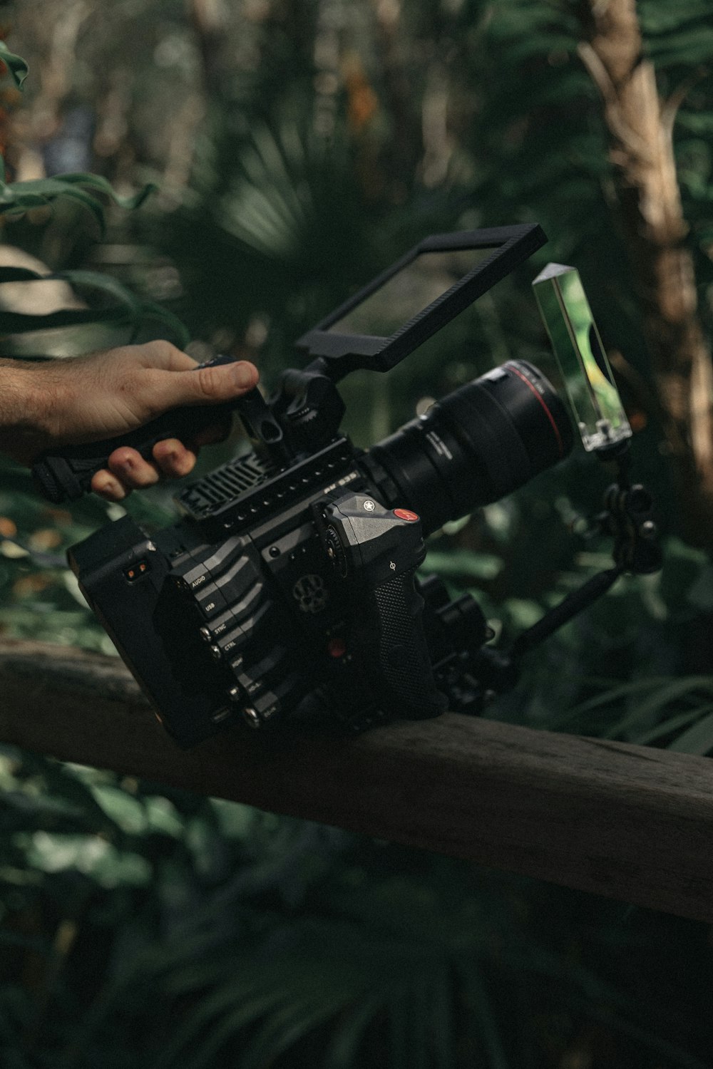 selective focus photography of shoulder-mount camera