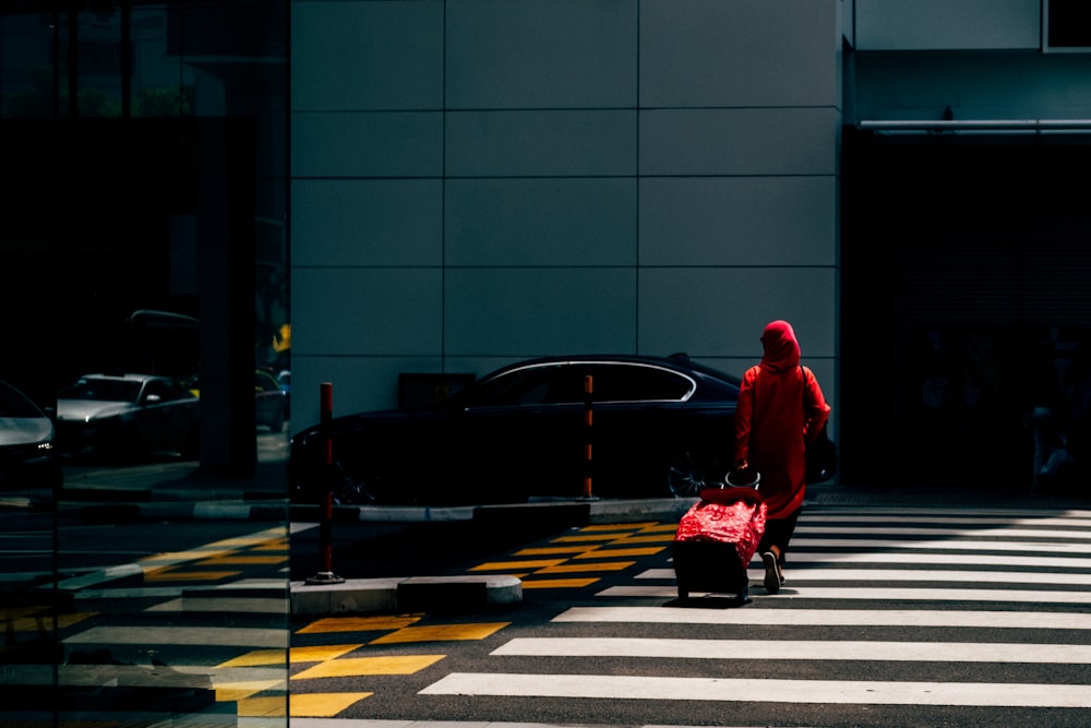 man in red hoodie